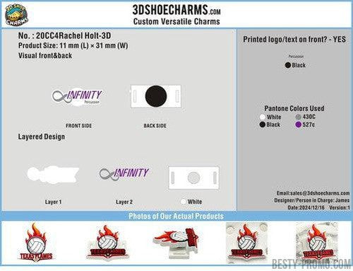 CUSTOM VERSATILE SHOE CHARMS-20VCC4Rachel Holt