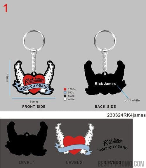 100pcs+100 free rubber keychains for james greene